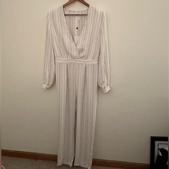 NWT Lovers & Friends Study Abroad Stripe Print Nautical Straight Leg Jumpsuit - Picture 1 of 8
